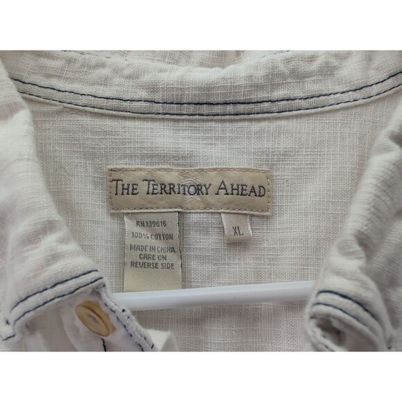 The Territory Ahead White 100% Cotton Button Down Long Sleeve Shirt Size XL - Picture 3 of 14